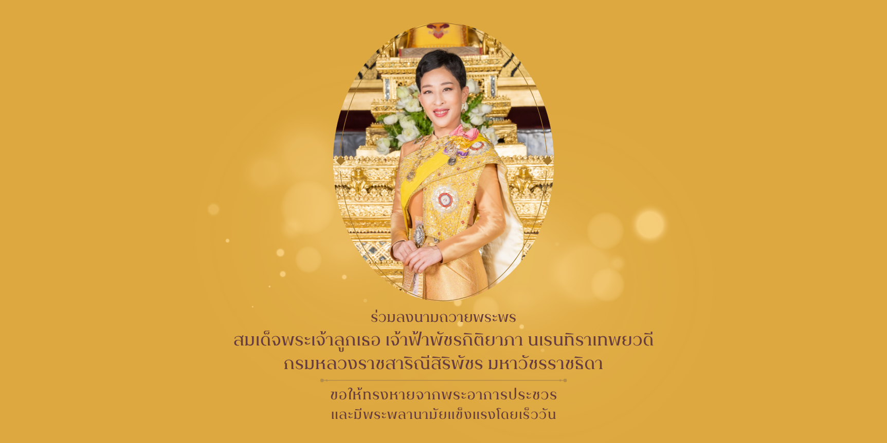 ขอให้ทรงหายจากพระอาการพระประชวน และมีพลานามัยแข็งแรงโดยเร็ววัน